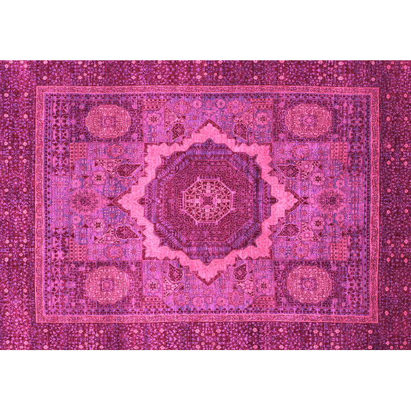Bungalow Rose Machine Woven / Power Loomed Pink/Purple Rug Wayfair